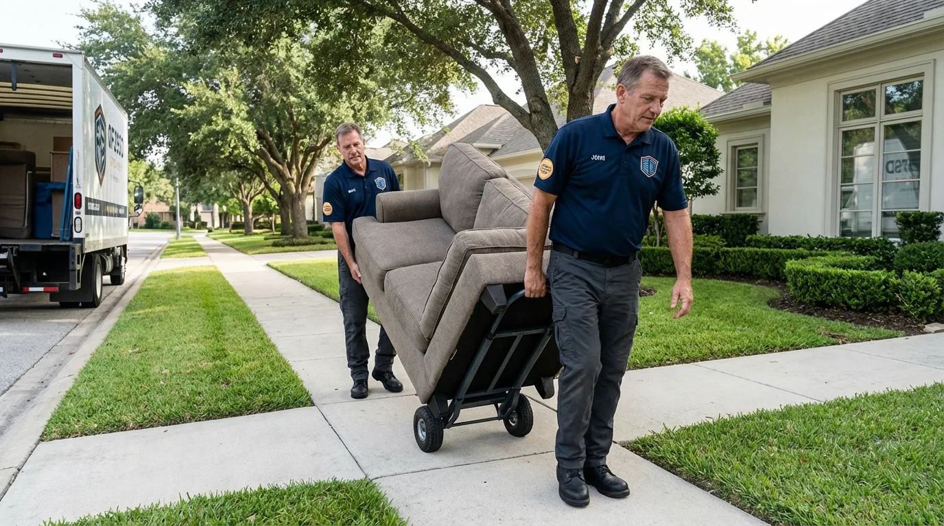 Local residential moving crew loading furniture in Fair Oaks, CA